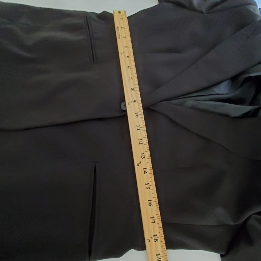 Norma Kamali Lined Black Blazer Size 16 One Button Jacket Office Preppy Career‎